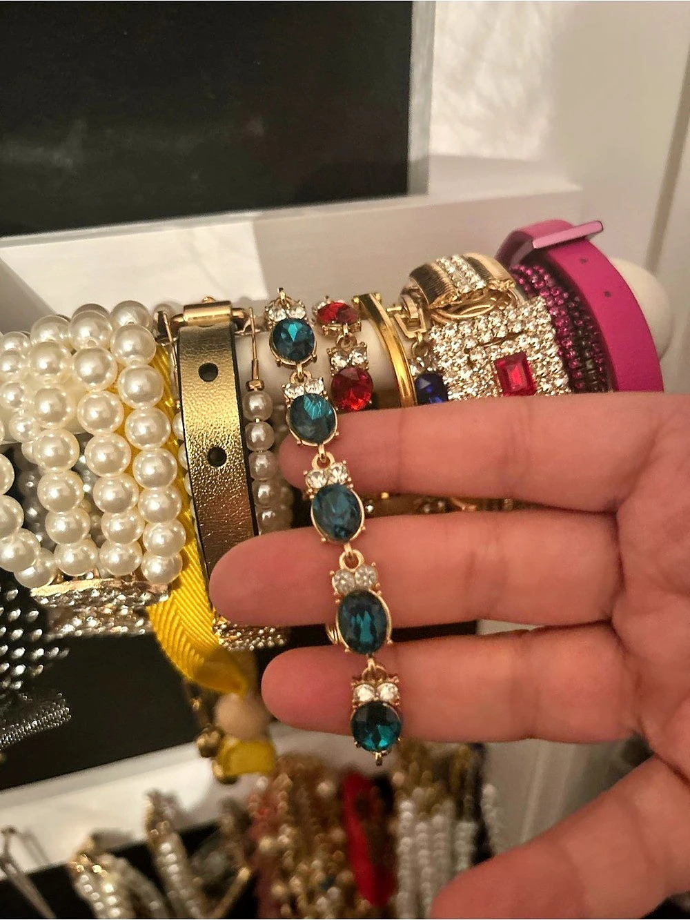 Gold & Blue Statement Bracelet Like New